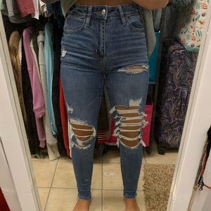 very cut up jeans